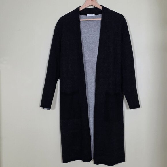 Babaton Lance Cardigan Womens L Gray LS Wool Blend Open Front Pockets Lagenlook - Picture 16 of 16